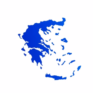 Αυτοκόλλητος Χάρτης Ελλάδα Μπλε 11x9cm 1Τμχ