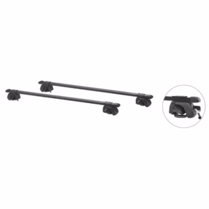 Μπάρες Οροφής Rackit Μεταλλικές 125cm Railing System Σετ Με Πόδια Και Κλειδαριά Μαύρες 2 Τεμάχια