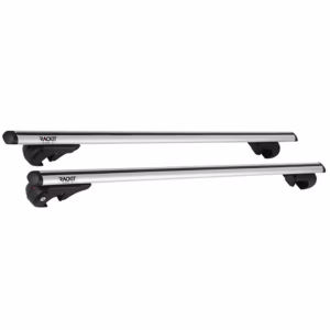 Μπάρες Οροφής Αλουμινίου Universal Rackit RK004-120cm Railing System Σετ Με Πόδια Και Κλειδαριά Οβάλ Ασημί 2 Τεμάχια