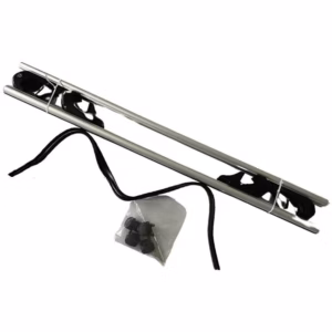 Μπάρες Οροφής Αλουμινίου Universal Rackit RK004-120cm Railing System Σετ Με Πόδια Και Κλειδαριά Οβάλ Ασημί 2 Τεμάχια