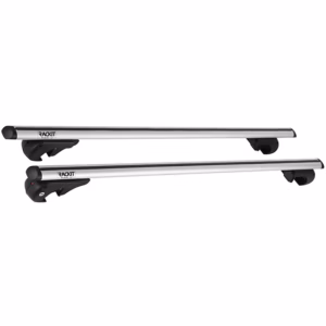Μπάρες Οροφής Αλουμινίου Universal Rackit RK004-135cm Railing System Σετ Με Πόδια Και Κλειδαριά Οβάλ Ασημί 2 Τεμάχια