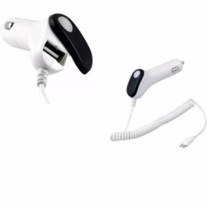 Φορτιστής Αυτοκινήτου Λευκός – Μαύρος Για Ipad – Mini – 5G – 5C – 6G Eka 2.1A 1 Τεμάχιο