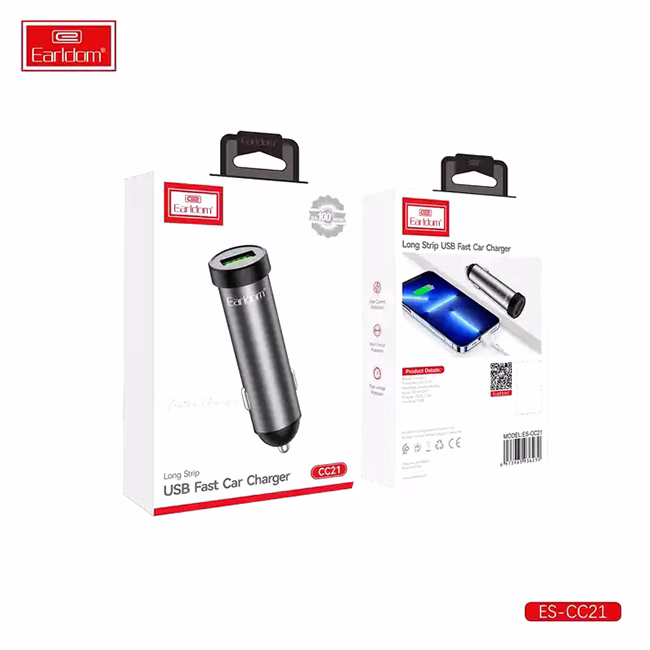 EARLDOM Φορτιστής Αναπτήρα Αυτοκινήτου Με 1 Θύρα USB CC21 12-24V 2.4A Γκρι - Image 3