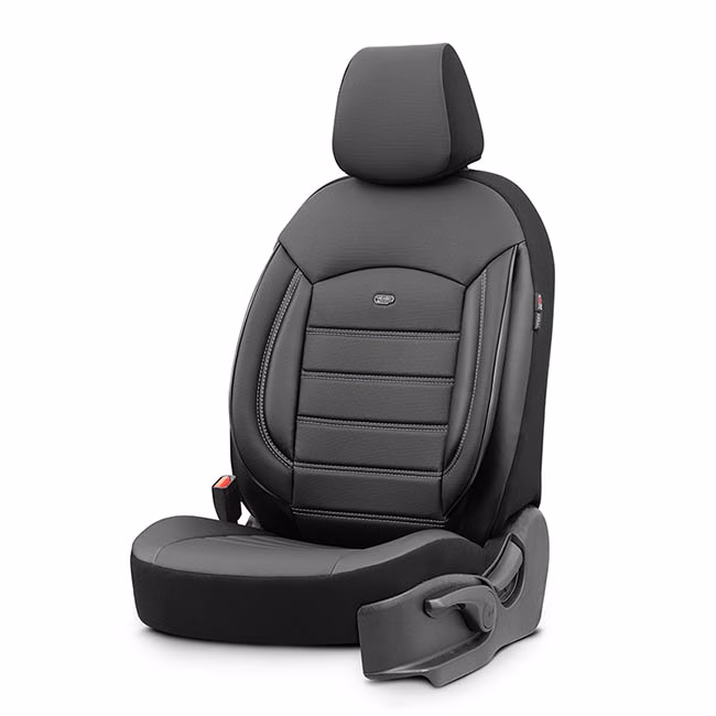 Καλύμματα Αυτοκινήτου Otom Inspire Design Universal Full Δερματίνη Σετ Εμπρός / Πίσω Μαύρο Με Γκρι Ραφή INS-3502 11 Τεμάχια - Image 3