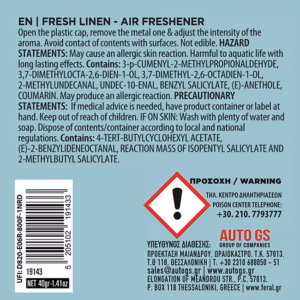 Αρωματικό Αυτοκινήτου Κονσέρβα Feral Με Άρωμα Fresh Linen 40gr 1 Τεμάχιο