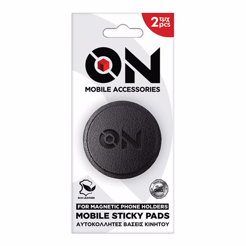 ΟΝ Mobile Accessories Σετ Αυτοκόλλητοι Ανταλλακτικοί Μαγνήτες Από Δερματίνη Και Μέταλλο Για Μαγνητική Βάση Κινητού Αυτοκινήτου - Image 3