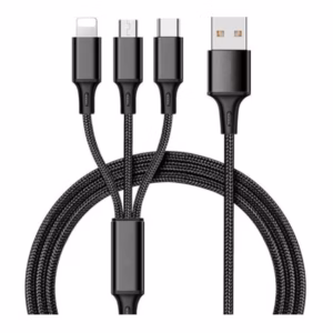 EARLDOM Καλώδιο USB Φόρτισης Και Μεταφοράς Δεδομένων EC-IMC015 3 In 1 Black
