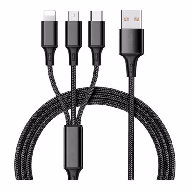 EARLDOM Καλώδιο USB Φόρτισης Και Μεταφοράς Δεδομένων EC-IMC015 3 In 1 Black
