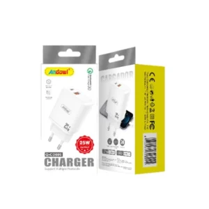 Φορτιστής Andowl με θύρα USB-A και USB-C.