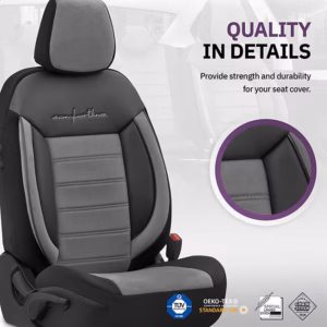 Καλύμματα Αυτοκινήτου Otom Comfortline Design Universal Sued / Rachel / Δερματίνη Σετ Εμπρός / Πίσω Μαύρο – Γκρι CMF-206 11 Τεμάχια