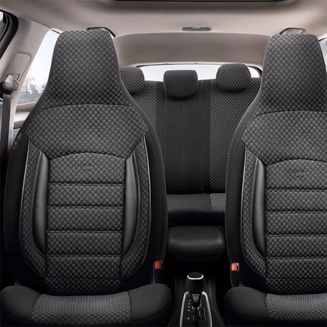 Καλύμματα Αυτοκινήτου Otom Sport Plus City Design Universal Βαμβακερό Ύφασμα / Rachel / Δερματίνη Σετ Εμπρός / Πίσω Με Ενσωματωμένα Προσκέφαλα Μαύρο SPTPLS-101CTY 11 Τεμαχίων - Image 5