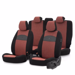 Καλύμματα Αυτοκινήτου Otom Smart Design Universal Ύφασμα / Δερματίνη Σετ Εμπρός / Πίσω Μαύρο / Κόκκινο SLTSMT103-NZ 11 Τεμαχίων