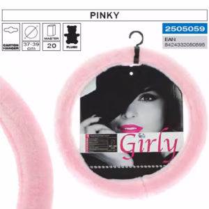 Κάλυμμα Tιμονιού Αυτοκινήτου Χνουδωτό Girly Pinky 2505059 Ροζ Medium 37-39CM 1 Τεμάχιο