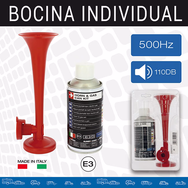Κόρνα Γηπέδου Με Φιάλη 300ml 500hz 110db Με Πιστοποίηση E3 Made in Italy 1 Τεμάχιο - Image 3