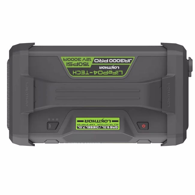 Εκκινητής Μπαταριών Αυτοκινήτου, Powerbank, Κομπρεσέρ Αέρος 150PSI, Φακός Led 4 Σε1 Lokithor JA3000 Pro 12 Volt 3000A 1 Τεμάχιο - Image 8