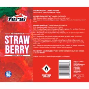 Αρωματικό αυτοκινήτου Spray Feral Fruity Collection Με Άρωμα Strawberry 1 Τεμάχιο