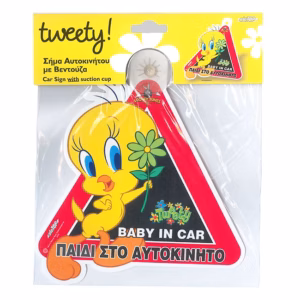 Σήμα “Μωρό Στο Αυτοκίνητο” Tweety Με Βεντούζα 5442 1Τμχ