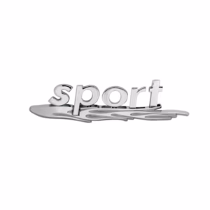 Αυτοκόλλητο Σήμα Χρωμίου 3D “Sport & Fire” 16x4cm 1Τμχ
