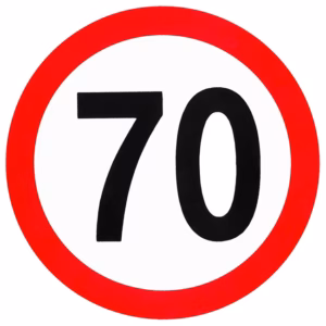Αυτοκόλλητο Σήμα Όριο Ταχύτητας “70” 15cm 1Τμχ