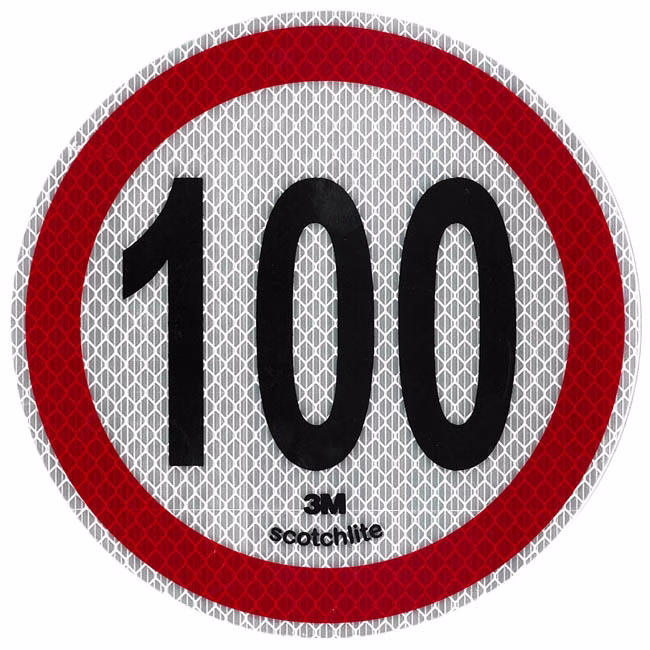 Αυτοκόλλητο Σήμα Όριο Ταχύτητας 3Μ “100” 15cm 1Τμχ