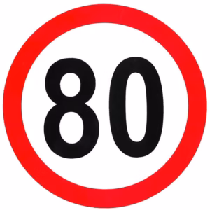 Αυτοκόλλητο Σήμα Όριο Ταχύτητας “80” 15cm 1Τμχ