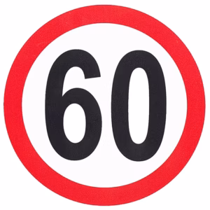 Αυτοκόλλητο Σήμα Όριο Ταχύτητας “60” 15cm 1Τμχ