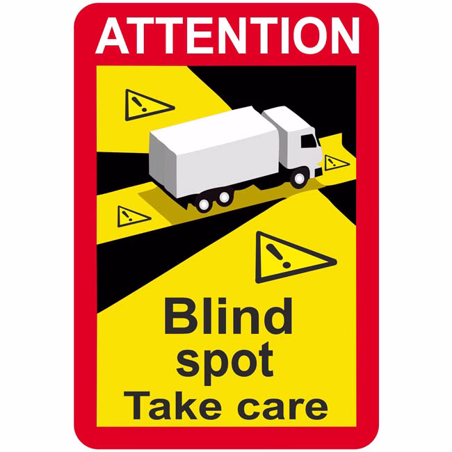Αυτοκόλλητο Σήμα Τυφλό Σημείο Για Φορτηγό (Blind Spot – Take Care) 12x17cm 1Τμχ