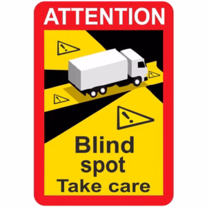 Αυτοκόλλητο Σήμα Τυφλό Σημείο Για Φορτηγό (Blind Spot – Take Care) 15x22cm 1Τμχ