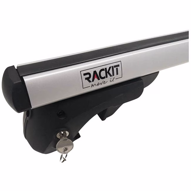 Μπάρες Οροφής Αλουμινίου Universal Rackit RK004-1-135cm Railing System Σετ Με Πόδια Και Κλειδαριά Τετράγωνες Ασημί 2 Τεμάχια - Image 4