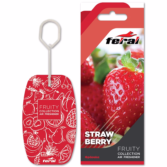Σετ Αρωματικών Αυτοκινήτου Feral Fruity Collection Strawberry 3 Τεμάχια - Image 2