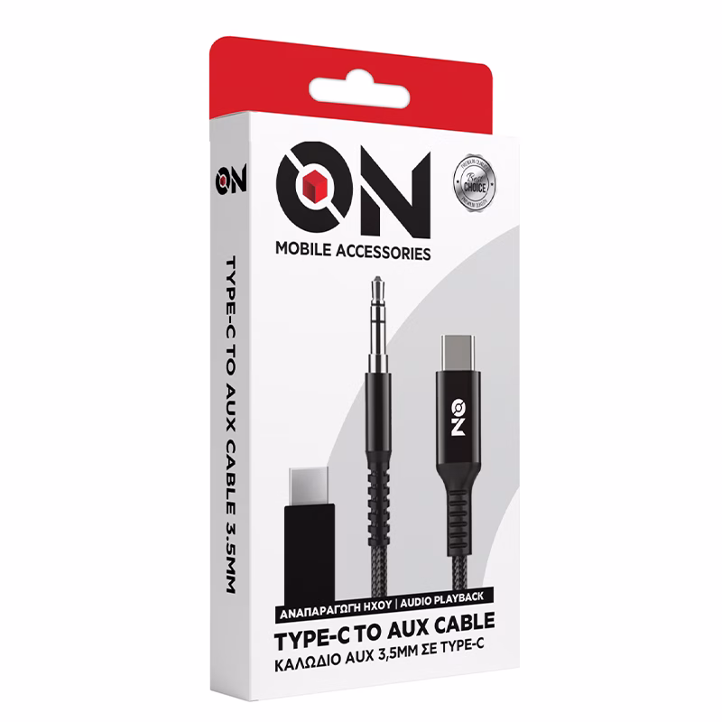 ON Mobile Accessories Καλώδιο AUX 3.5mm Σε Type-c Μαύρο - Image 3